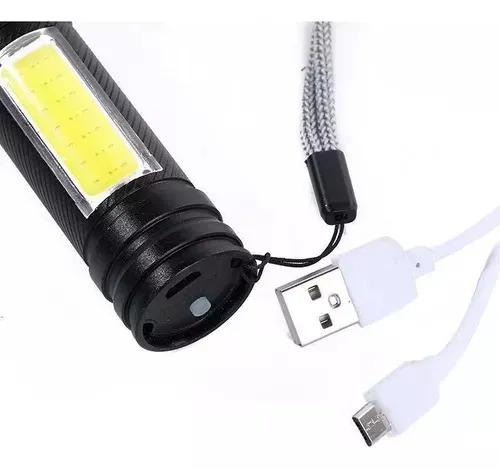 LINTERNA LED CREE T6 USB MICRO ZOOM LÁMPARA COB RECARGABLE