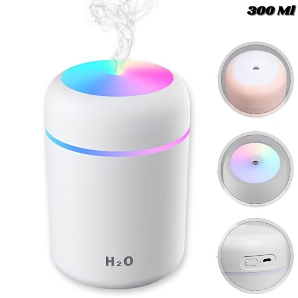 Humidificador Difusor De Aroma 300 Ml Ambientador Luz Led H2o