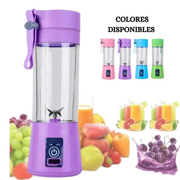 Licuadora Portátil Recargable Usb Batidora Vaso Plastico