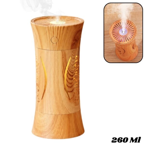 Humidificador Difusor De Aromas 260 Ml Base Madera