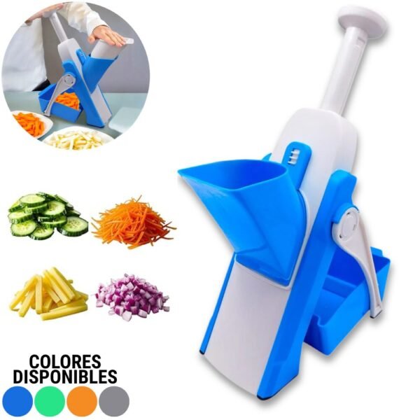 Cortador Picador Rebanador De Verduras Push Mandolina Manual Multifuncional