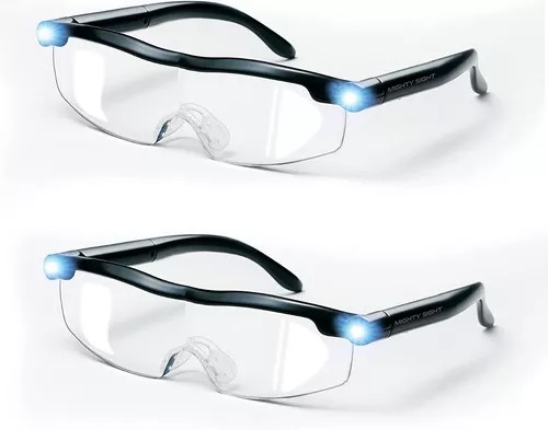 Gafas lupa con Dual LED y 5 objetivos diferentes