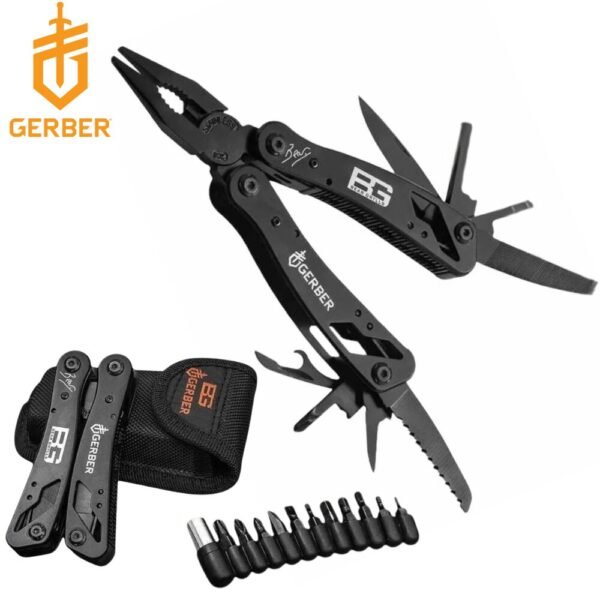 Alicate Multiherramienta Desarmador Pinza Acero Inoxidable Gerber Con Adapatadores Adicionsles