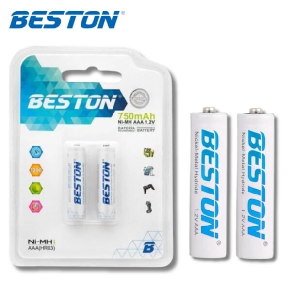 Pila Bateria Recargable Aaa X2 Und Beston 750 Mah
