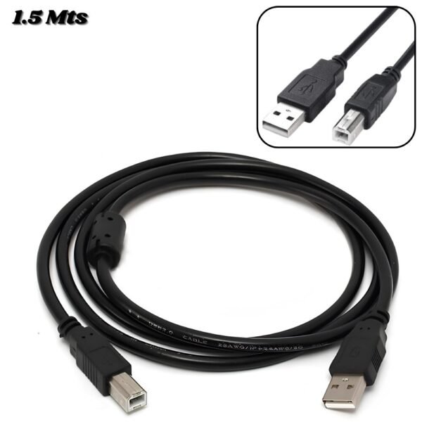 Cable Para Impresora Usb Tipo A-b Alta Velocidad 1.5m