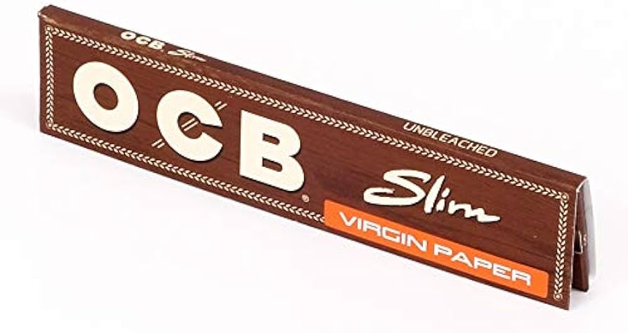 OCB Papel de liar virgen King Slim sin blanquear - 1 caja (total de 1600  papeles)