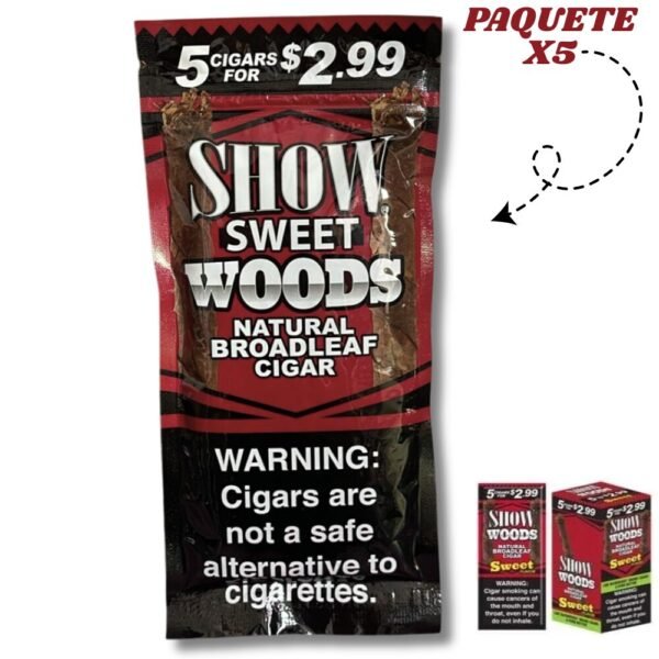 Tabaco Cigarro Show Woods Paquete X5 Unidades
