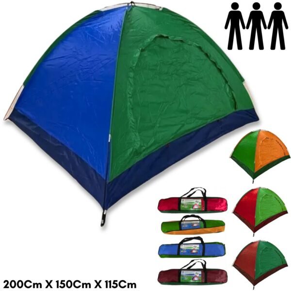 Carpa Camping Impermeable Para 3 Personas Colores