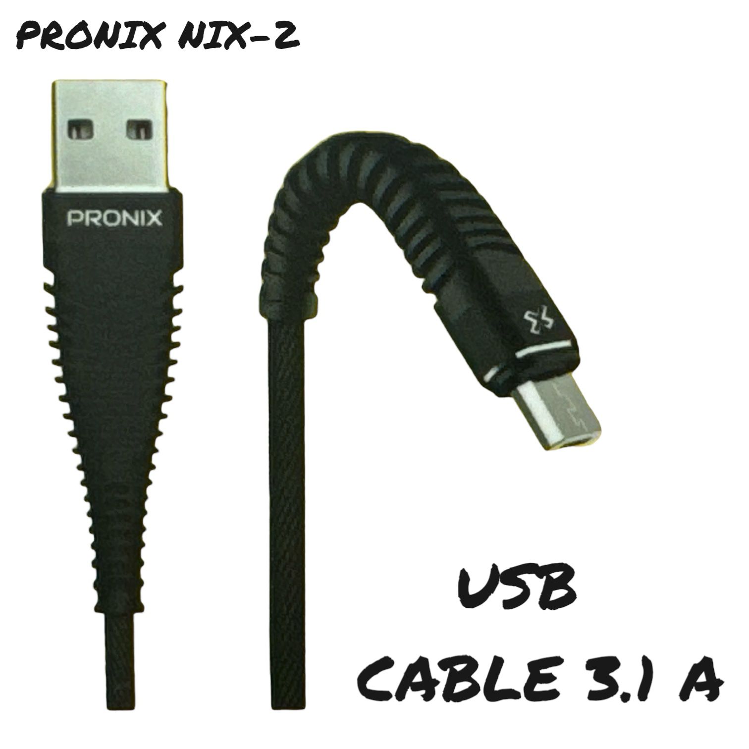 Cable Cargador Acordonado Pronix Nix-2 Usb Tipo C Carga Rápida 3.1 A