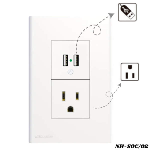 Adaptador Enchufe Tomacorriente Con Entrada Usb
