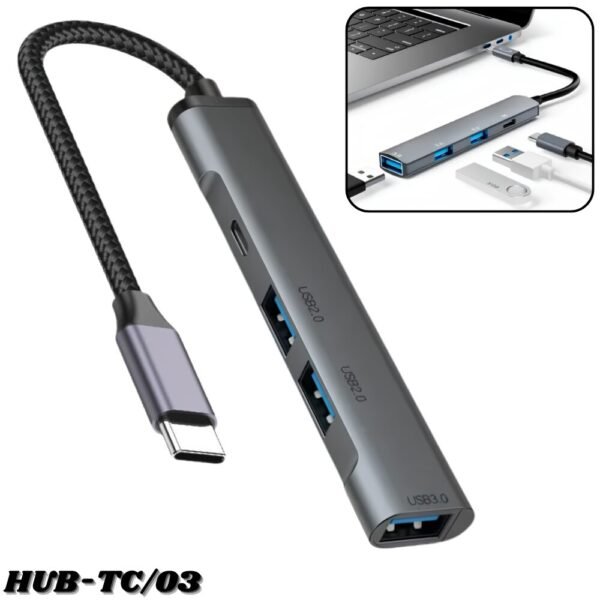 Adaptador Convertidor Multipuerto Tipo C 4 En 1 Hub Tipo C