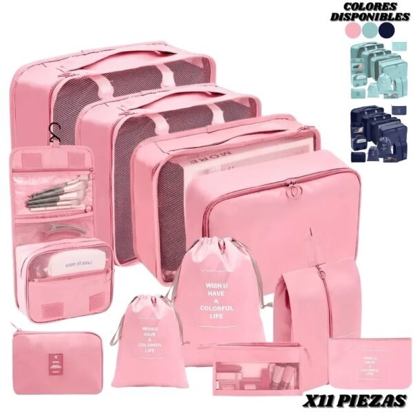 Organizadores De Viaje Multifuncional Kit X 11 Piezas