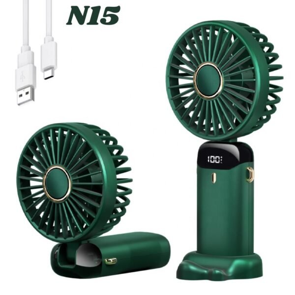 Ventilador Recargable Usb Portatil Con Base 5 Velocidades N15