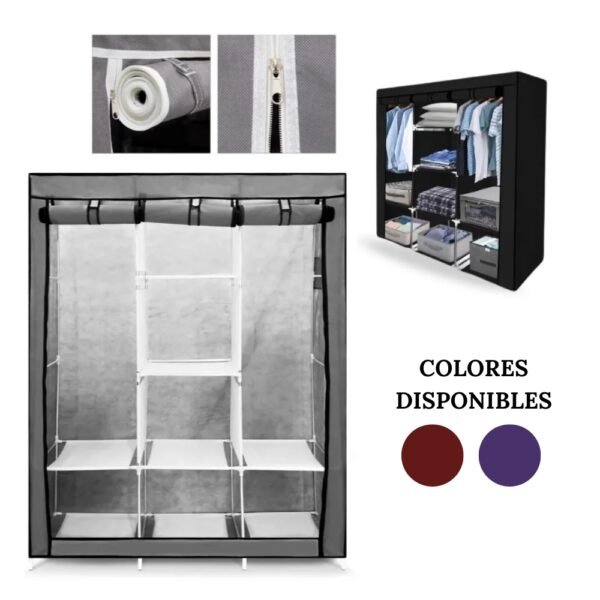Closet Armario Plegable De Tela 3 Puertas Portátil