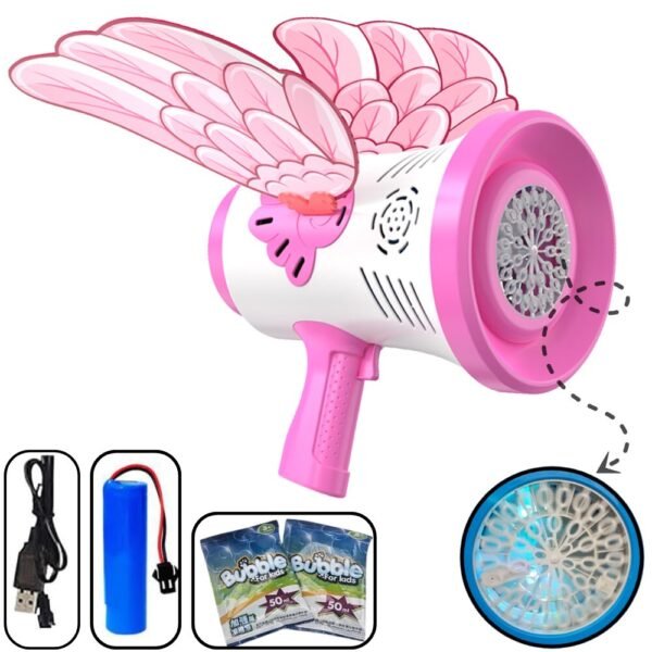 Pistola De Burbujas Recargable Juguetes Para Niños Rosado