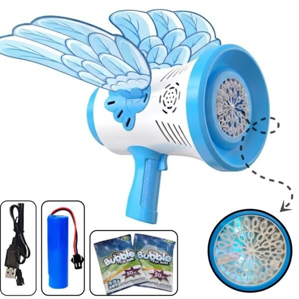 Pistola De Burbujas Recargable Juguetes Para Niños Azul