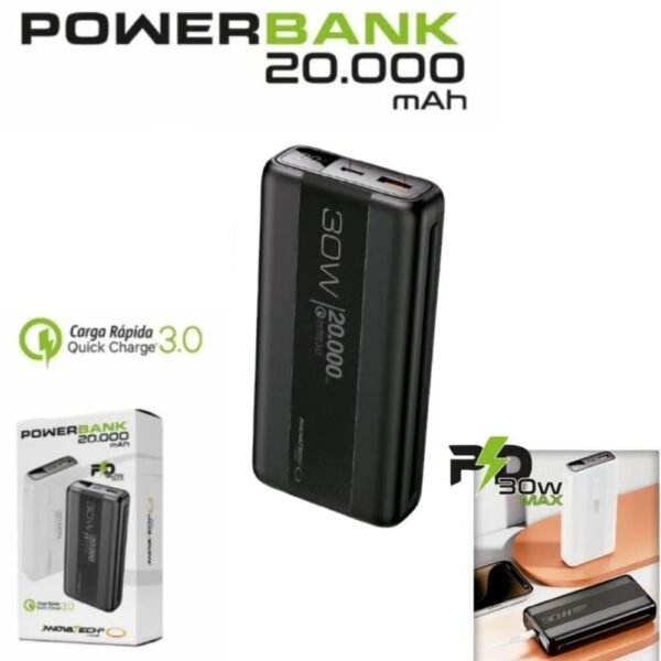 Power Bank Bateria Portatil 20000 Mah Innovatech 30w Carga Rapida