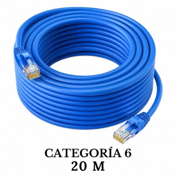 Cable Lan De Internet Cat6e Categoria 6 20 Metros Largo Cable Ethernet Utp 20mt