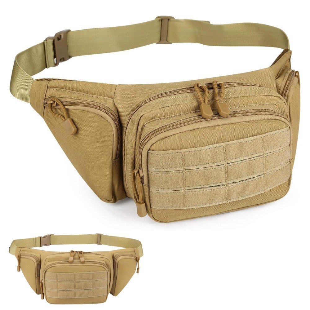 Riñonera Táctica Impermeable Para Hombre – Nailon 1000D, Pequeña Y Discreta, Ideal Para Deportes Y Viajes
