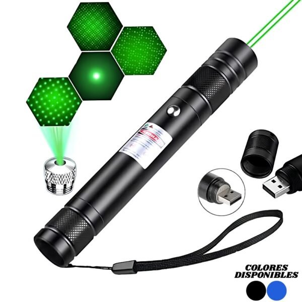 Laser Puntero Punto Verde Super Potente Recargable Usb Filtro Puntos