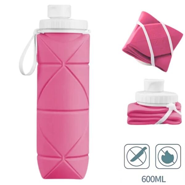 Botella Termo Bolsillo Plegable De Silicona 600 Ml