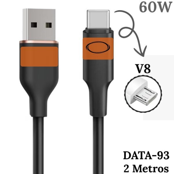 Cable Usb A V8 2 Metros 60W Alta Calidad Innovall Data-93