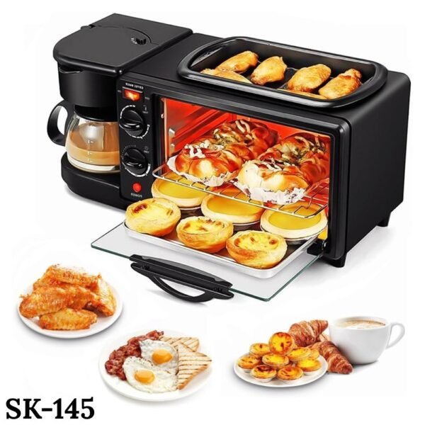 Horno Cafetera Electrico 3 En 1 Con Parrilla Sokany SK-145