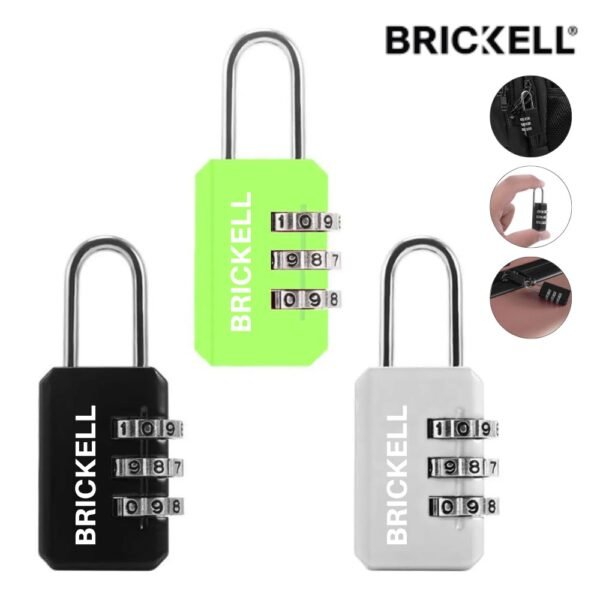 Candado De Seguridad Brickell Clave 3 Digitos Maleta Casillero Morral Bk-1764