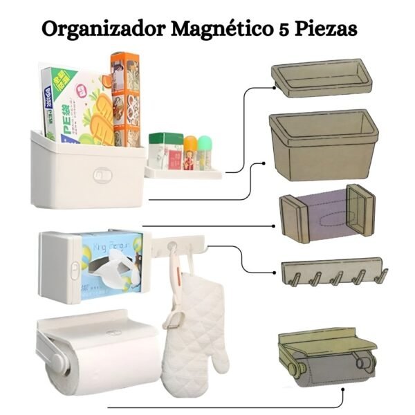 Organizador Cocina Magnetico De Nevera 5 Piezas Multifuncional