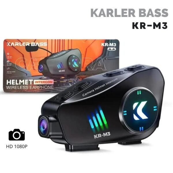 Intercomunicador Casco Moto Bluetooth Con Camara Karler Bass Kr-m3