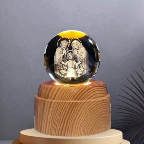 Lampara Esfera Bola De Cristal 3d Base Giratoria Sagrada Familia