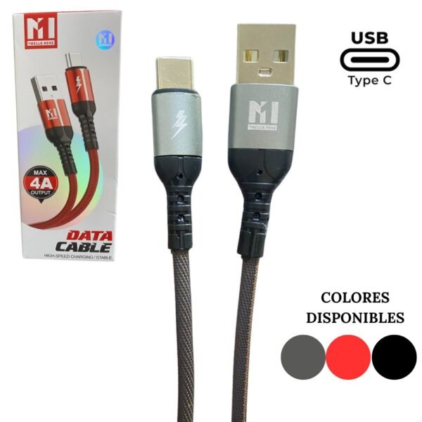 Cable Carga Rapida Acordonado Usb A Tipo C 4 A Alta Calidad MELLO CB06