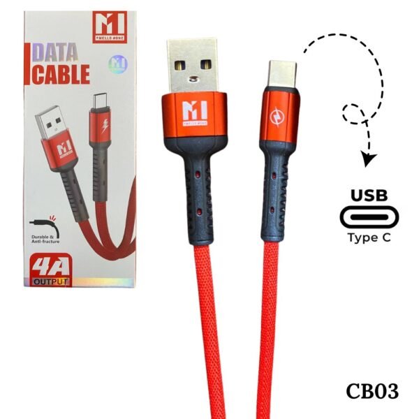 Cable Carga Rapida Acordonado Usb A Tipo C 4 A Alta Calidad MELLO CB03