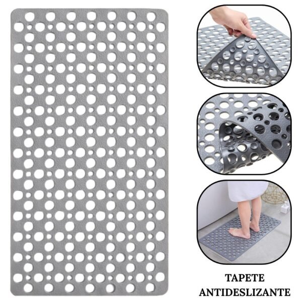 Tapete Alfombra Antideslizante Para Baño Gris