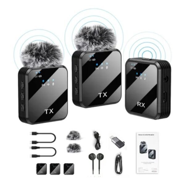 Microfono De Solapa Inalambrico 2 en 1  Para Iphone O Android Tipo C