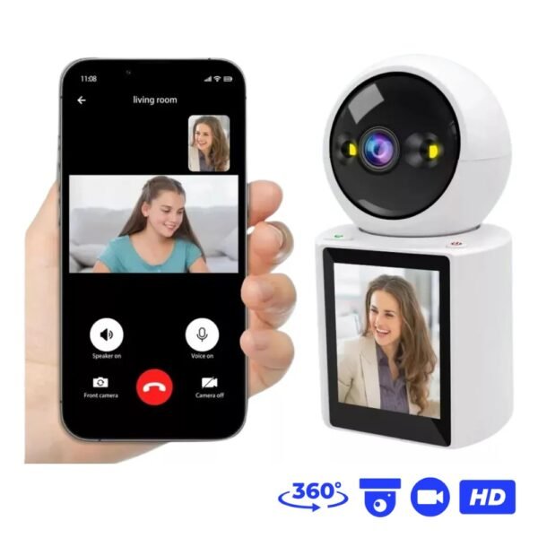 Camara De Seguridad Ip Wifi Robotica Con Pantalla Vision Nocturna Movilidad 360 Grados