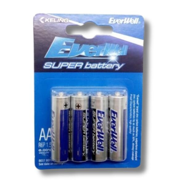 Pila Bateria Everwell De Carbono Aa X4 Unidades 1.5v