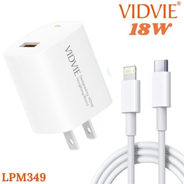 Cargador De Pared Para Iphone Vidvie 18w Carga Rapida Plm349