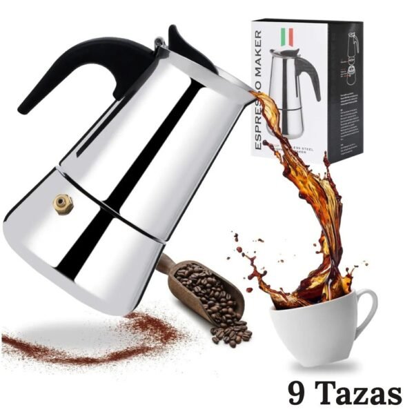 Cafetera Italiana Espresso Maker 9 Tazas Acero Inoxidable