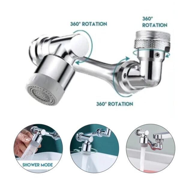 Grifo Multifuncional Giratorio 1080° Ahorrador Agua