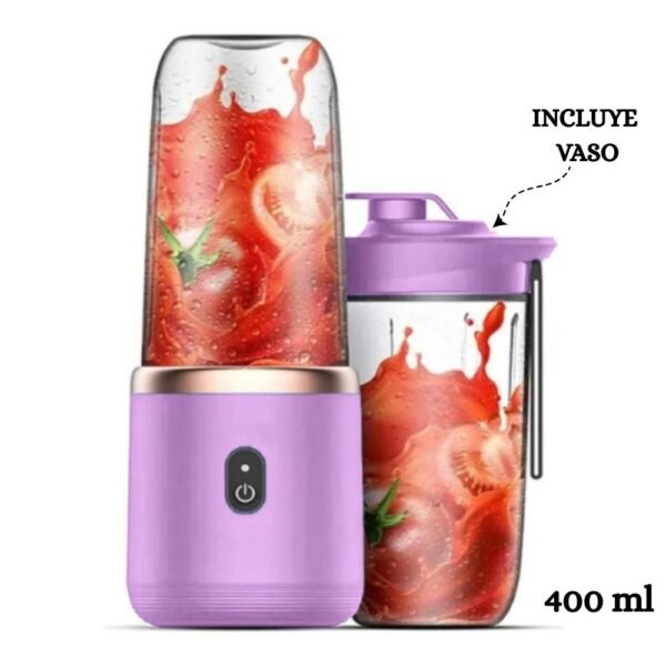 Licuadora Portatil Recargable Usb Doble Vaso
