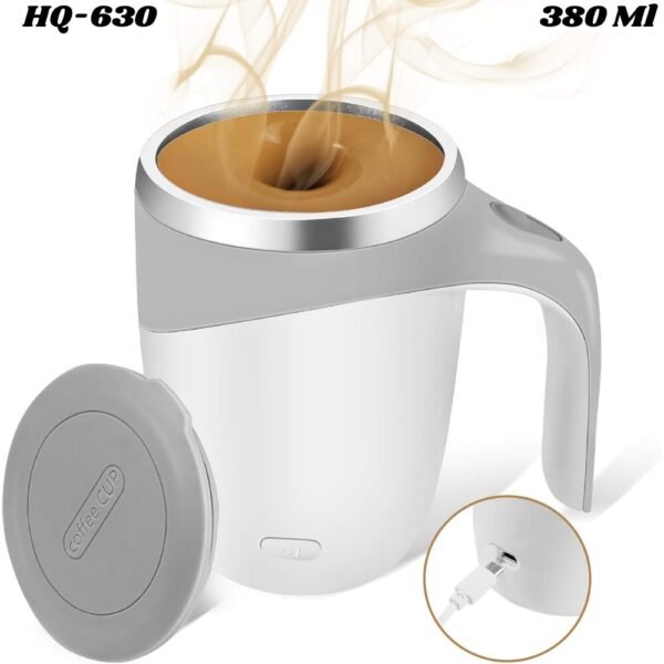 Vaso Mug Mezclador Magnetico Recargable HQ-630 Blanco