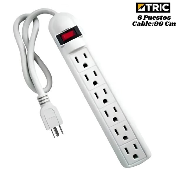 Regleta Electrica Multitoma Tric 6 Tomas 90cm