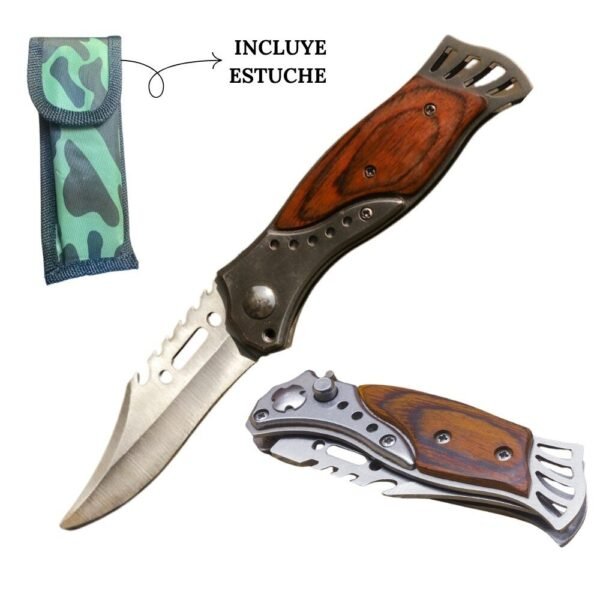 Navaja Automatica de Supervivencia Color Madera
