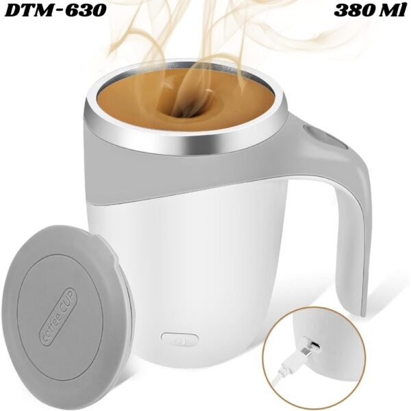 Vaso Mug Mezclador Magnetico Recargable Dtm-630 Blanco