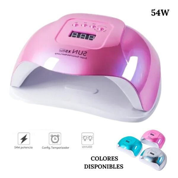 Lampara De Uñas Led 54w Tornasol Temporizador