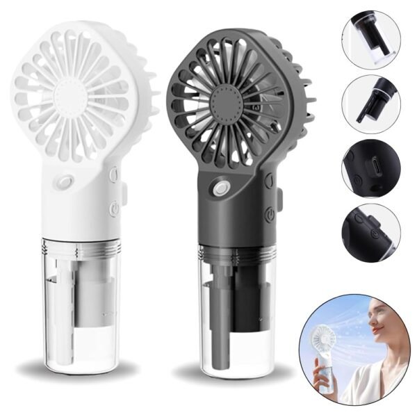 Ventilador Recargable Usb Portatil función de pulverización F3