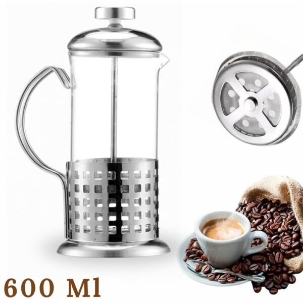 Cafetera Prensa Francesa Metalica 600 Ml Cuadritos