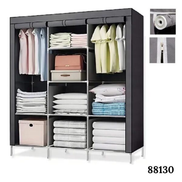 Closet Armario Plegable De Tela 3 Puertas Portátil 88130