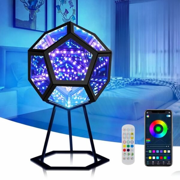 Lámpara Led De Mesa Rgbw, Infinity Dodecaedro Gaming